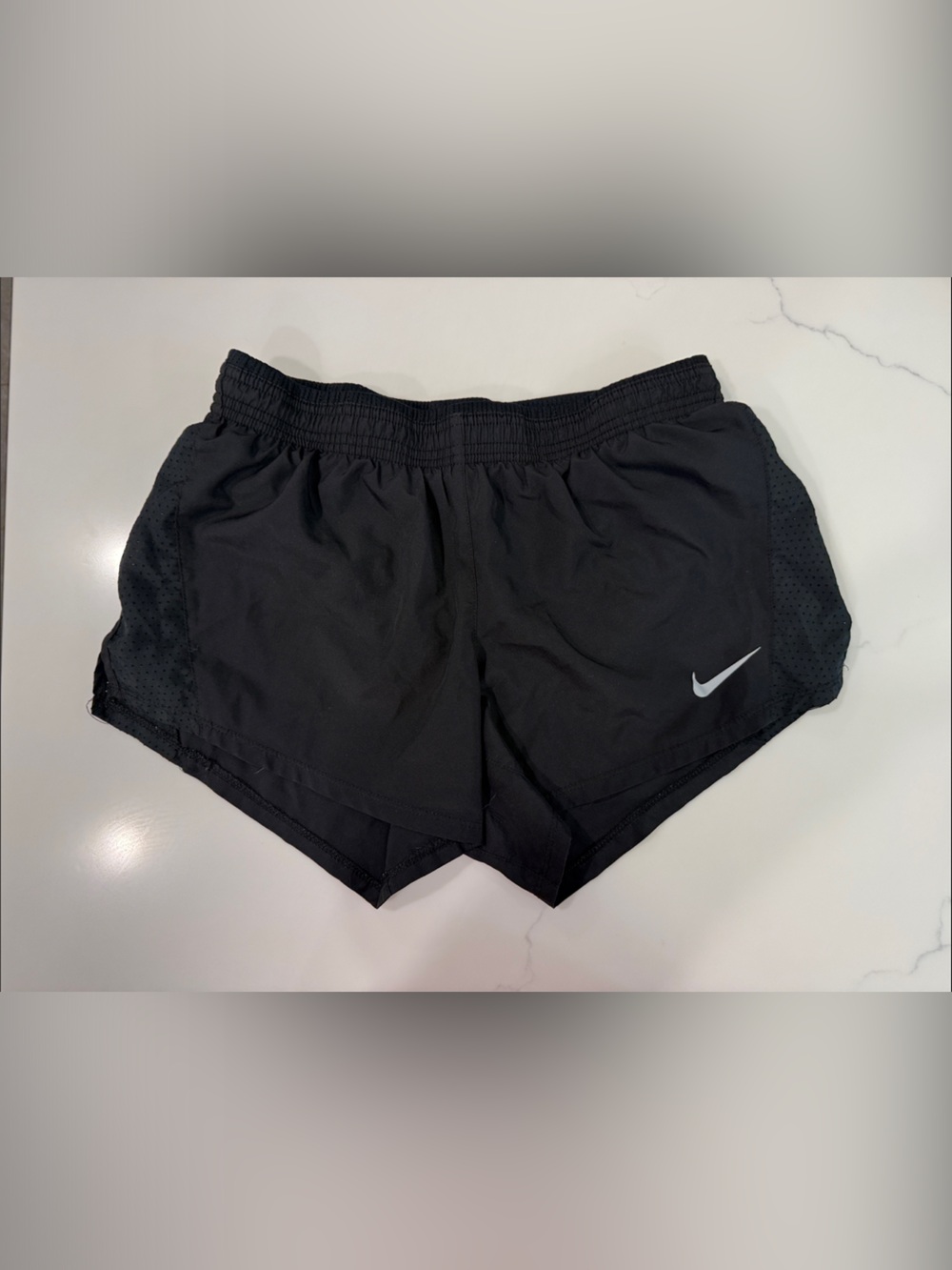 Nike Black Women's Athletic Shorts with White Swoosh
